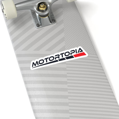 Motortopia White Vinyl Kiss-Cut Stickers