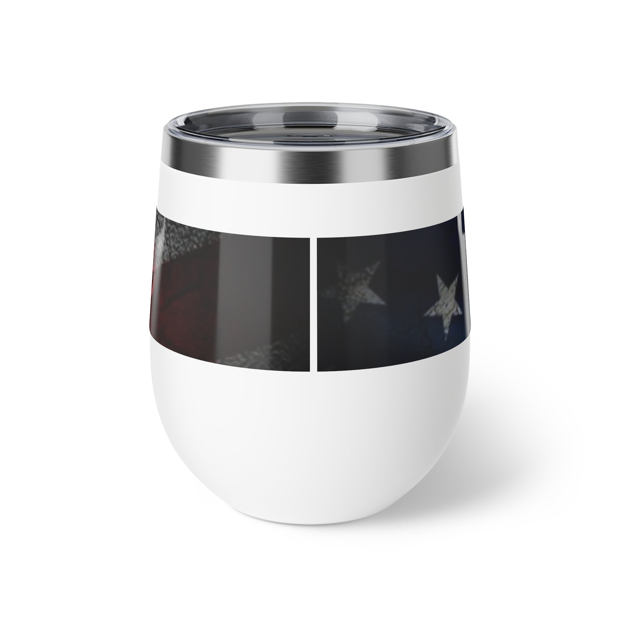 Tread Patriotic American Flag Tumbler, Copper Vacuum Insulated Cup 12oz