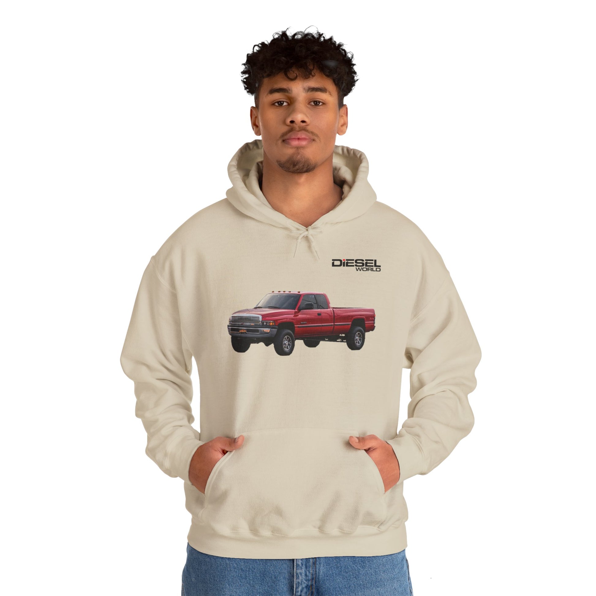 Diesel World 2001 Ford F-350 Power Stroke Unisex Heavy Blend™ Sand Hooded Sweatshirt