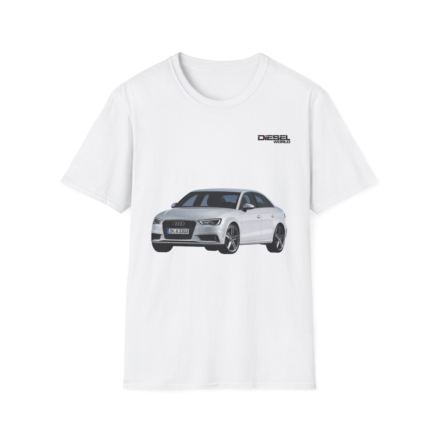 Diesel World TDI Power Audi A3 2015 Unisex Softstyle White T-Shirt