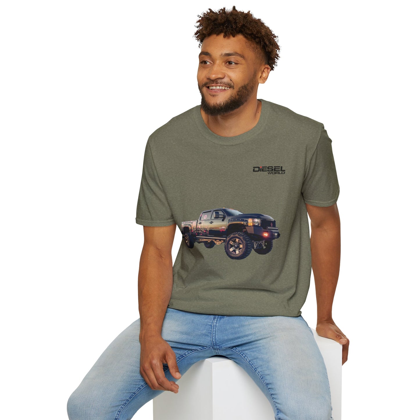 Diesel World Henning's Duramax Power '07 Unisex Softstyle Heather Military Green T-Shirt