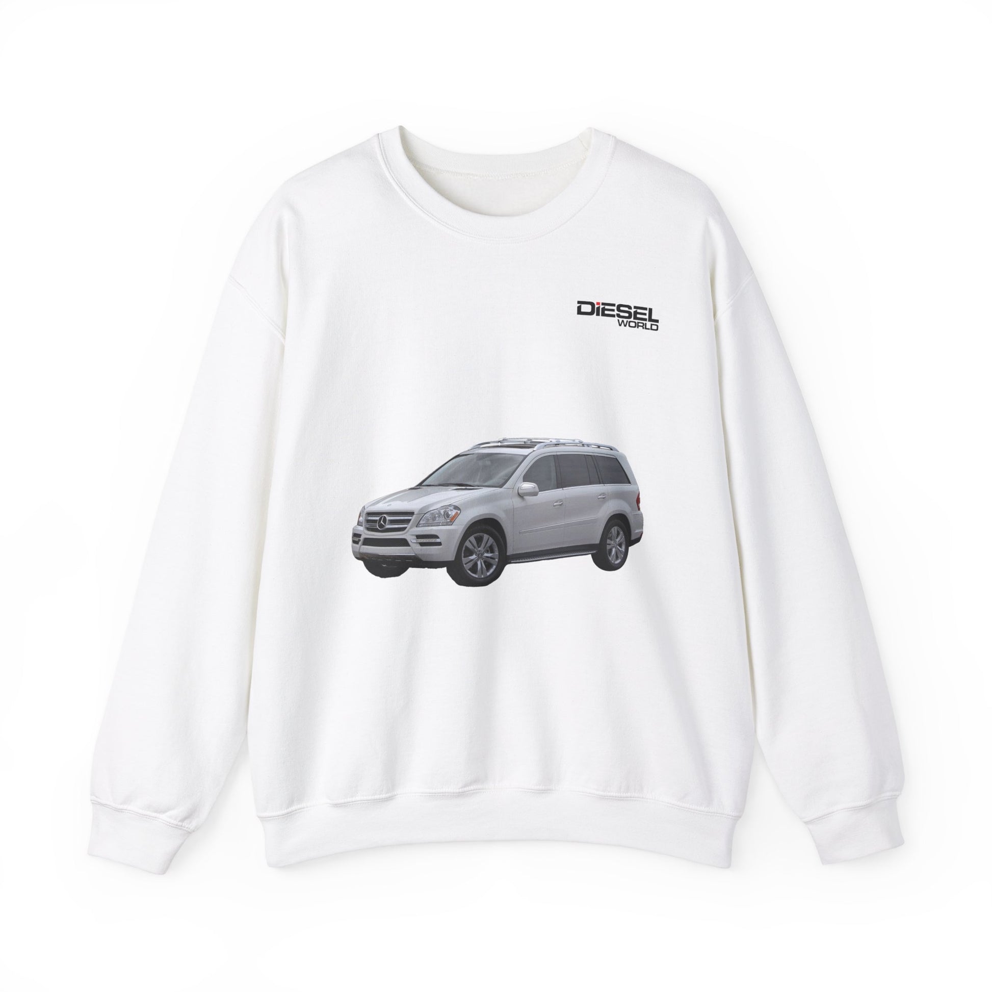 Diesel World BlueTec Brilliance Unisex White Crewneck Sweatshirt