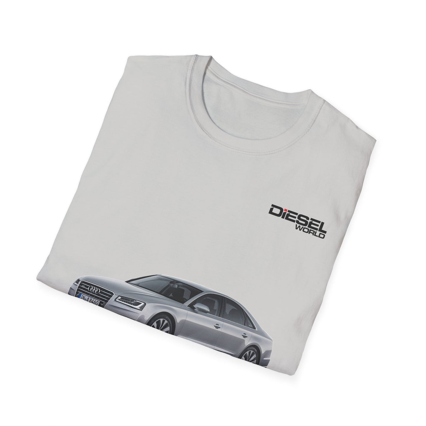 Diesel World Elite Drive Audi A8 L Unisex Softstyle Ice Grey Tee