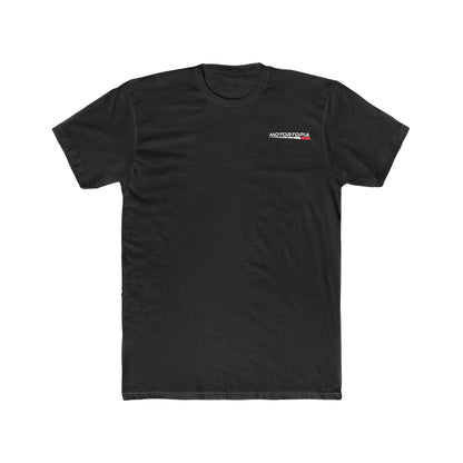 Motortopia Men's Cotton Solid Black Crew T-Shirt