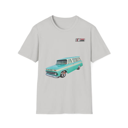 C10 ’66 Chevy Suburban Custom Unisex Ice Grey T-Shirt 