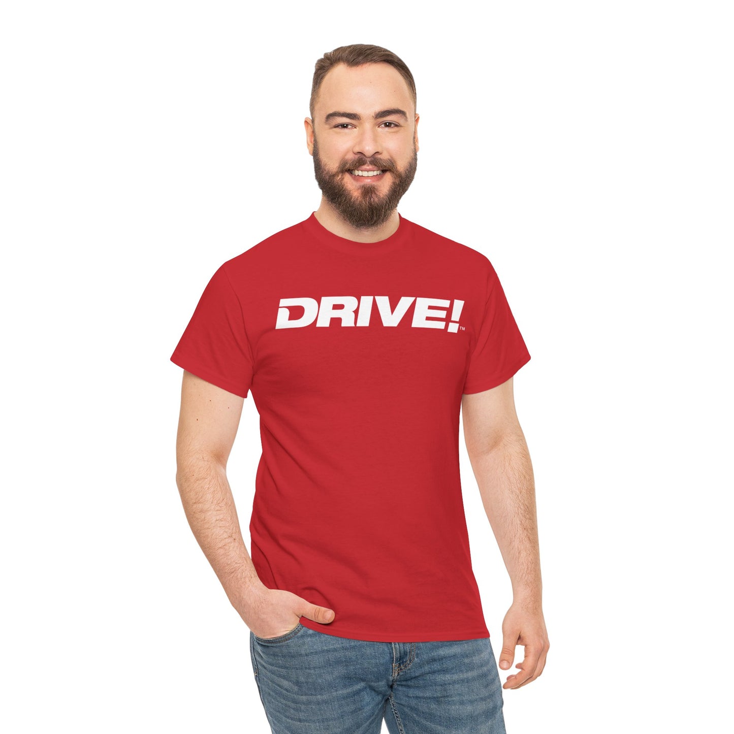 Drive Magazine Tee Unisex Cotton Red T-Shirt