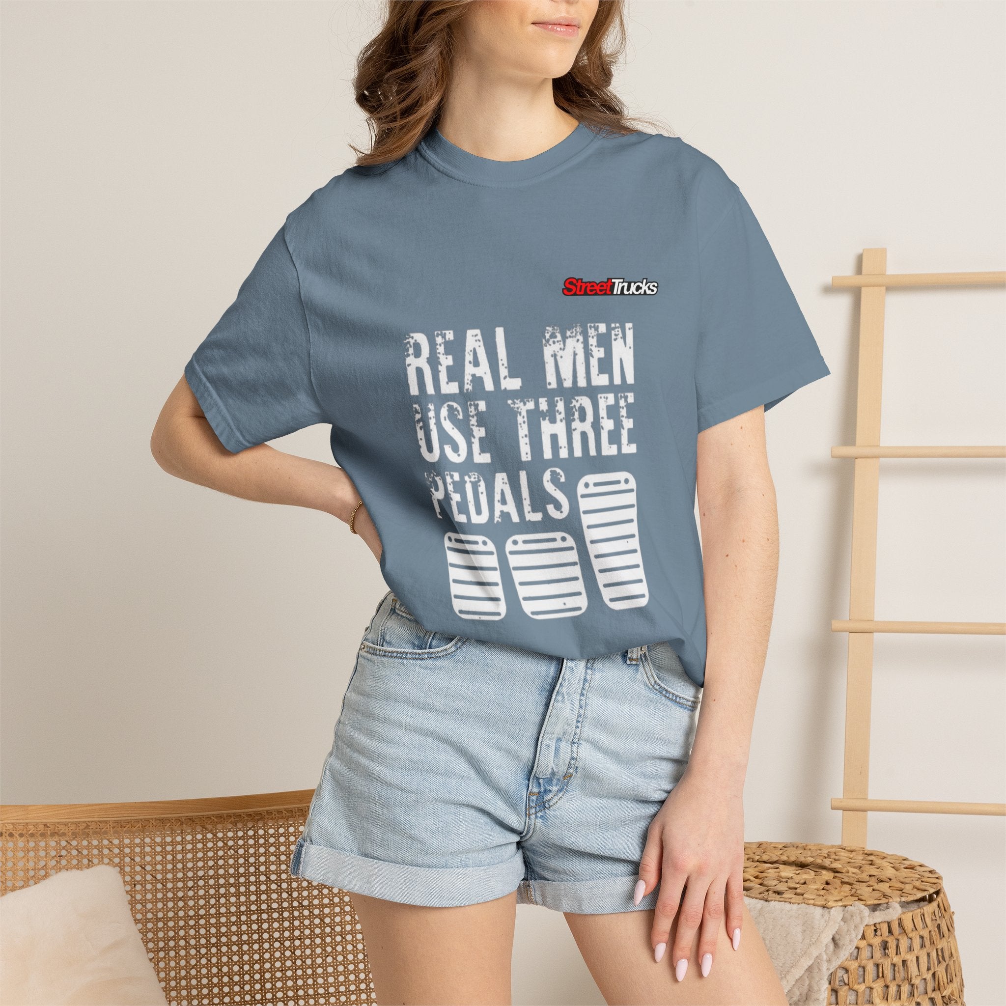 Street Trucks Real Men Use Three Pedals T-shirt