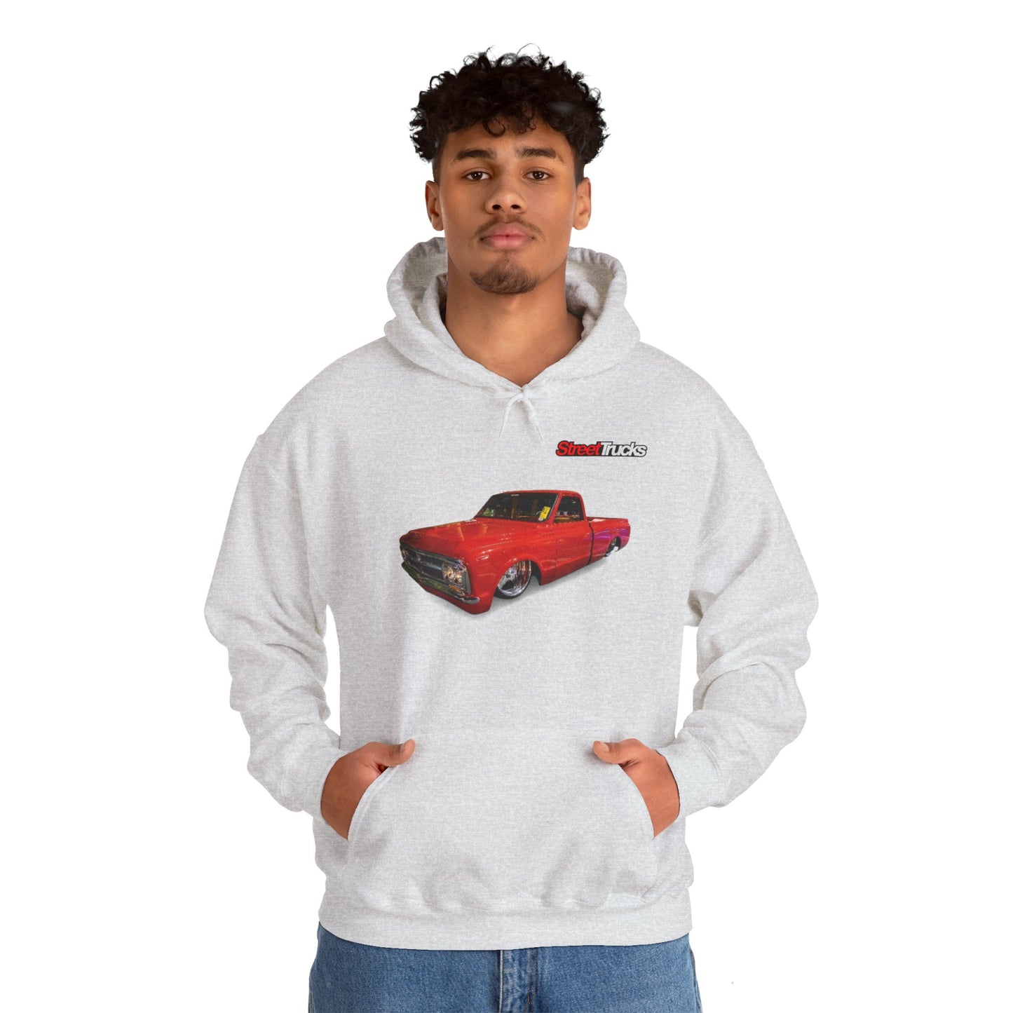 Street Trucks Dino Unisex Heavy Blend™ Ash Hooded Sweatshirt