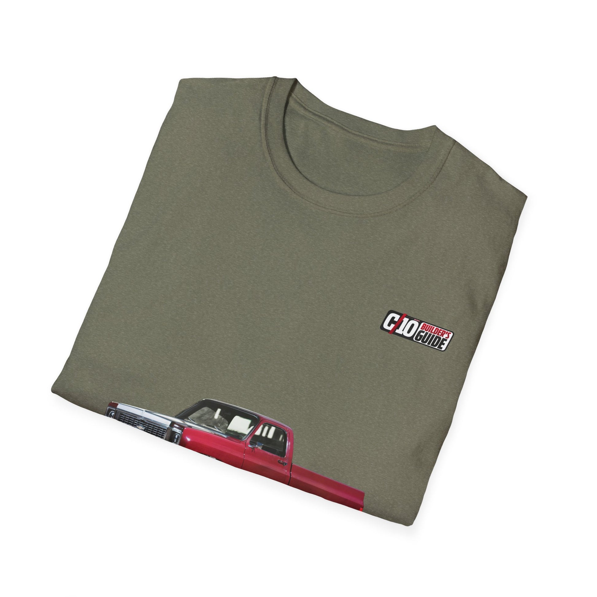 1973 Chevy C10 Unisex Softstyle Heather Military Green Tee