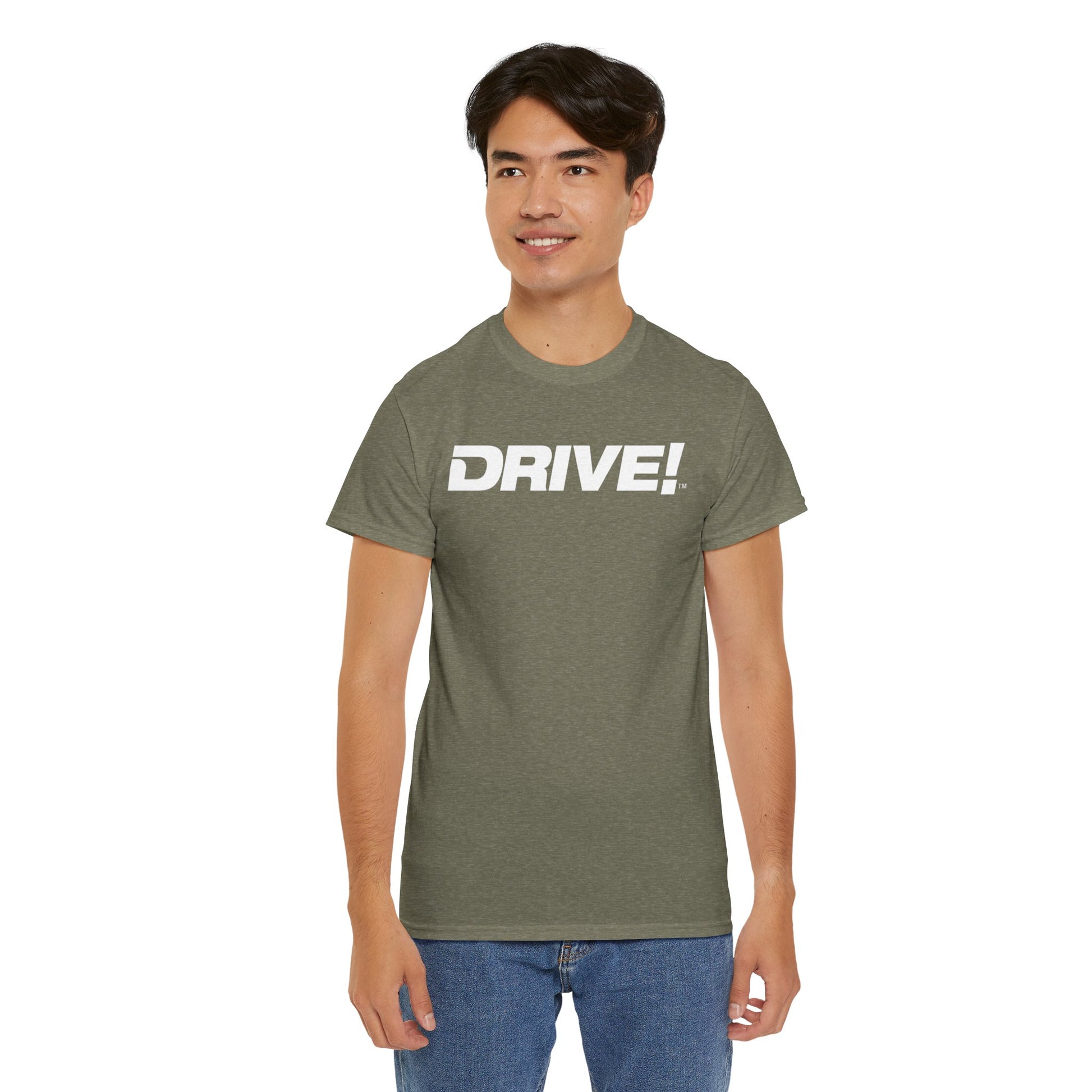 Drive Magazine Unisex Cotton Heather Military Green T-Shirt