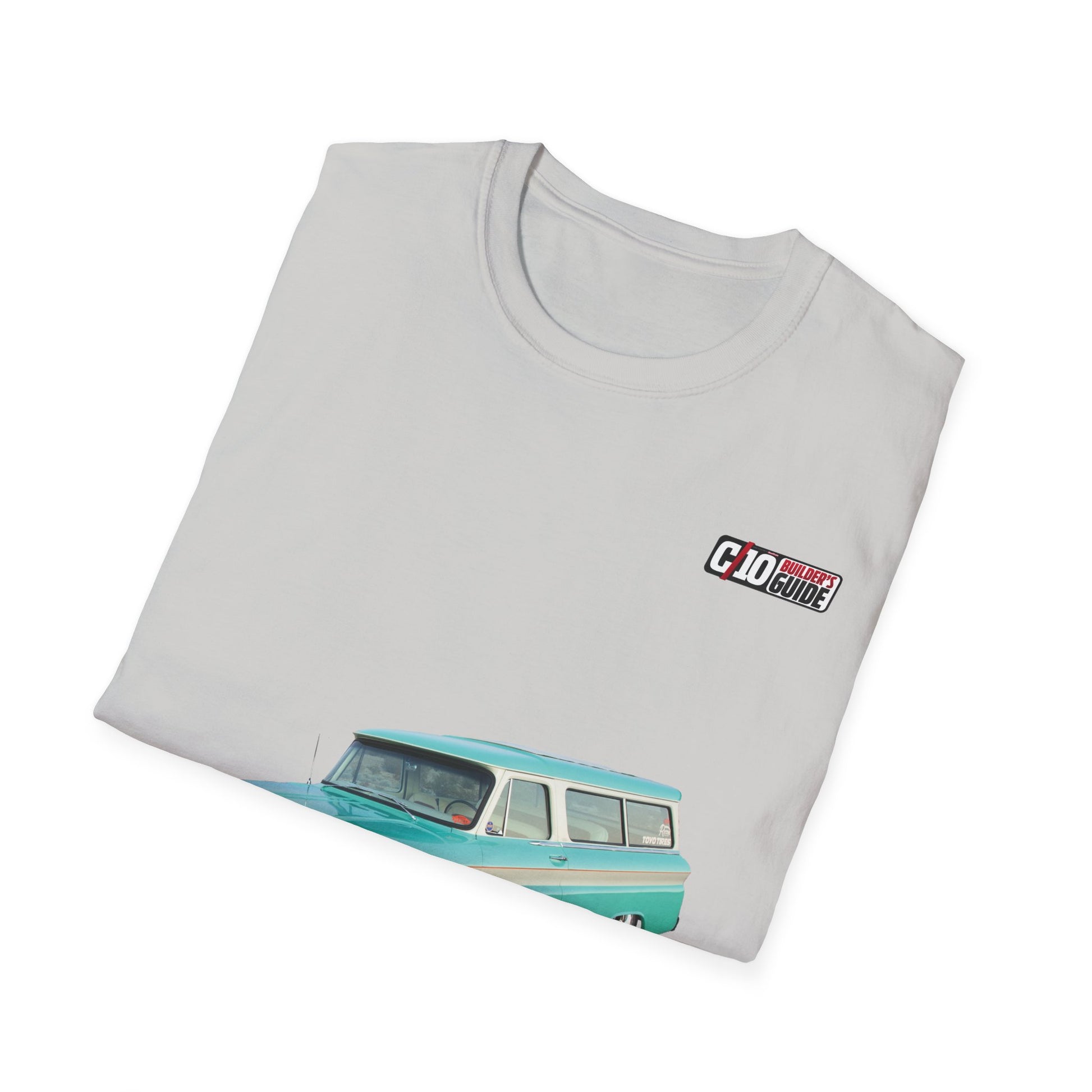 C10 ’66 Chevy Suburban Custom Unisex Softstyle Ice Grey T-Shirt 