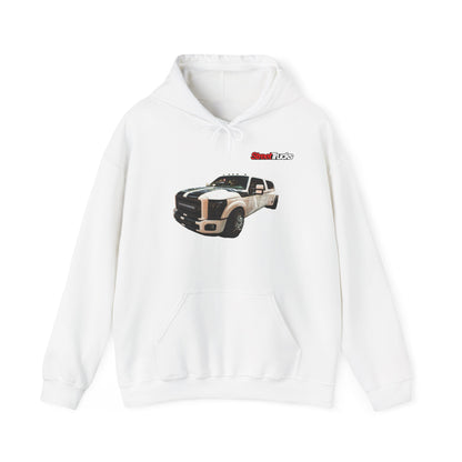 Street Trucks Dino10 Unisex White Hooded Sweatshirt