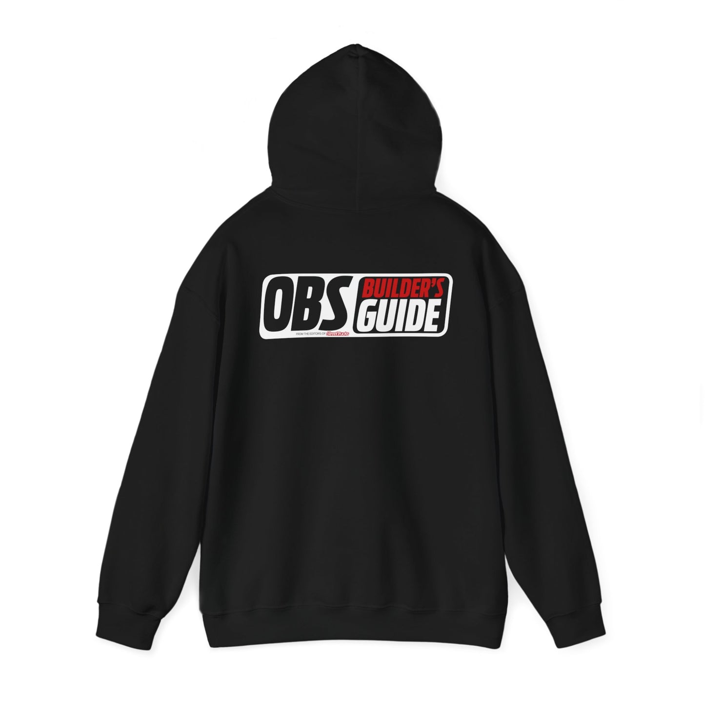 OBS Builder's Guide Hoodie Unisex Heavy Blend™ Black Hooded Sweatshirt