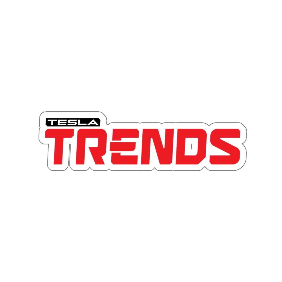 Tesla Trends White Kiss-Cut Sticker