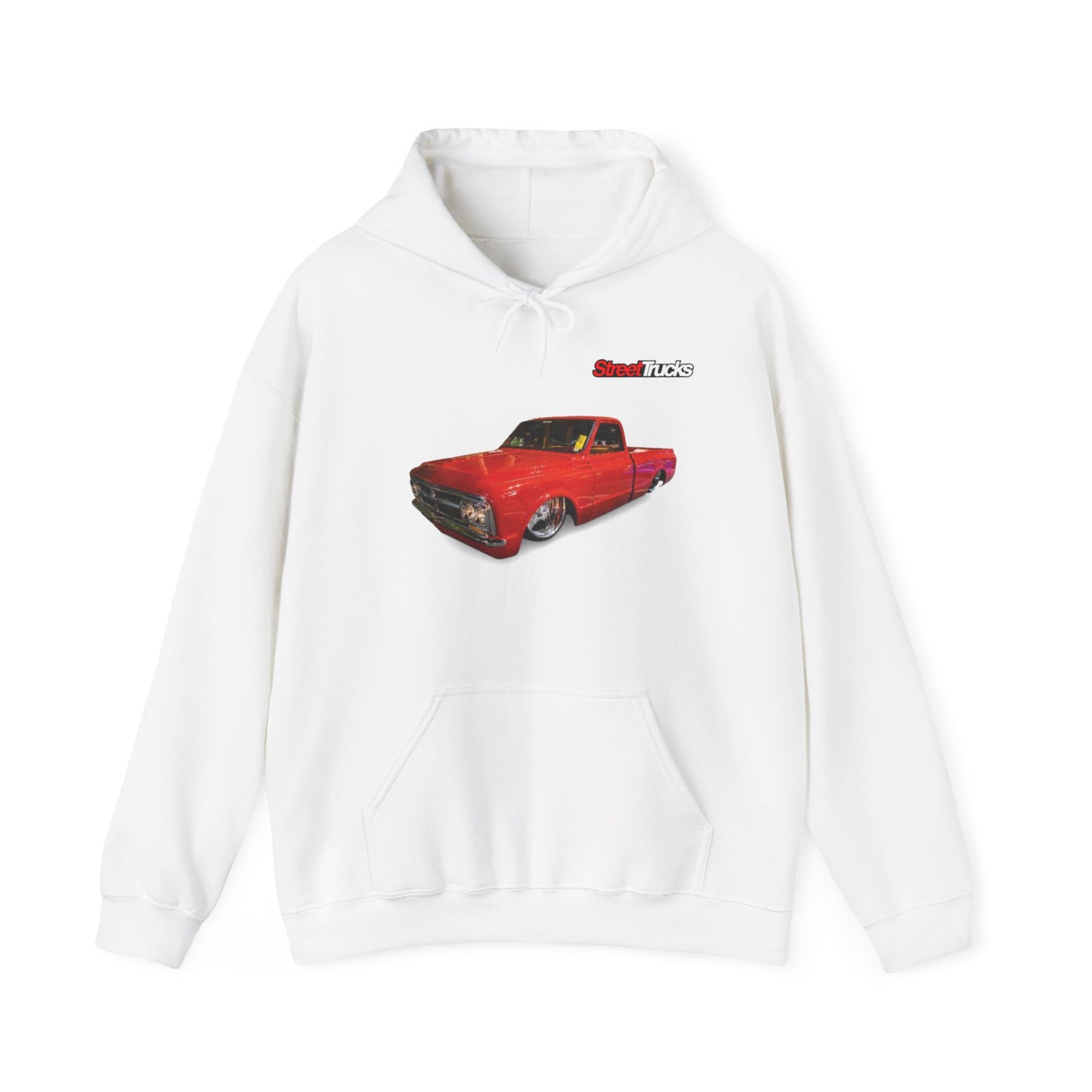 Street Trucks Dino Unisex White Hooded Sweatshirt