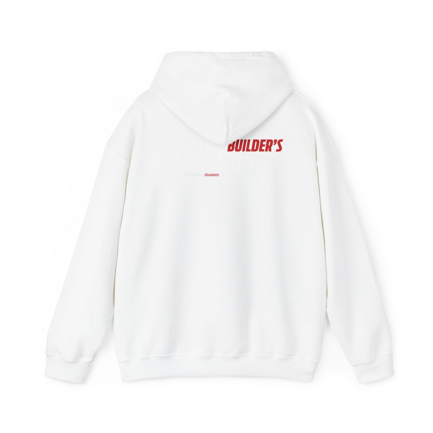 OBS Builder's Guide Hoodie Heavy Blend™ White Hooded Sweatshirt