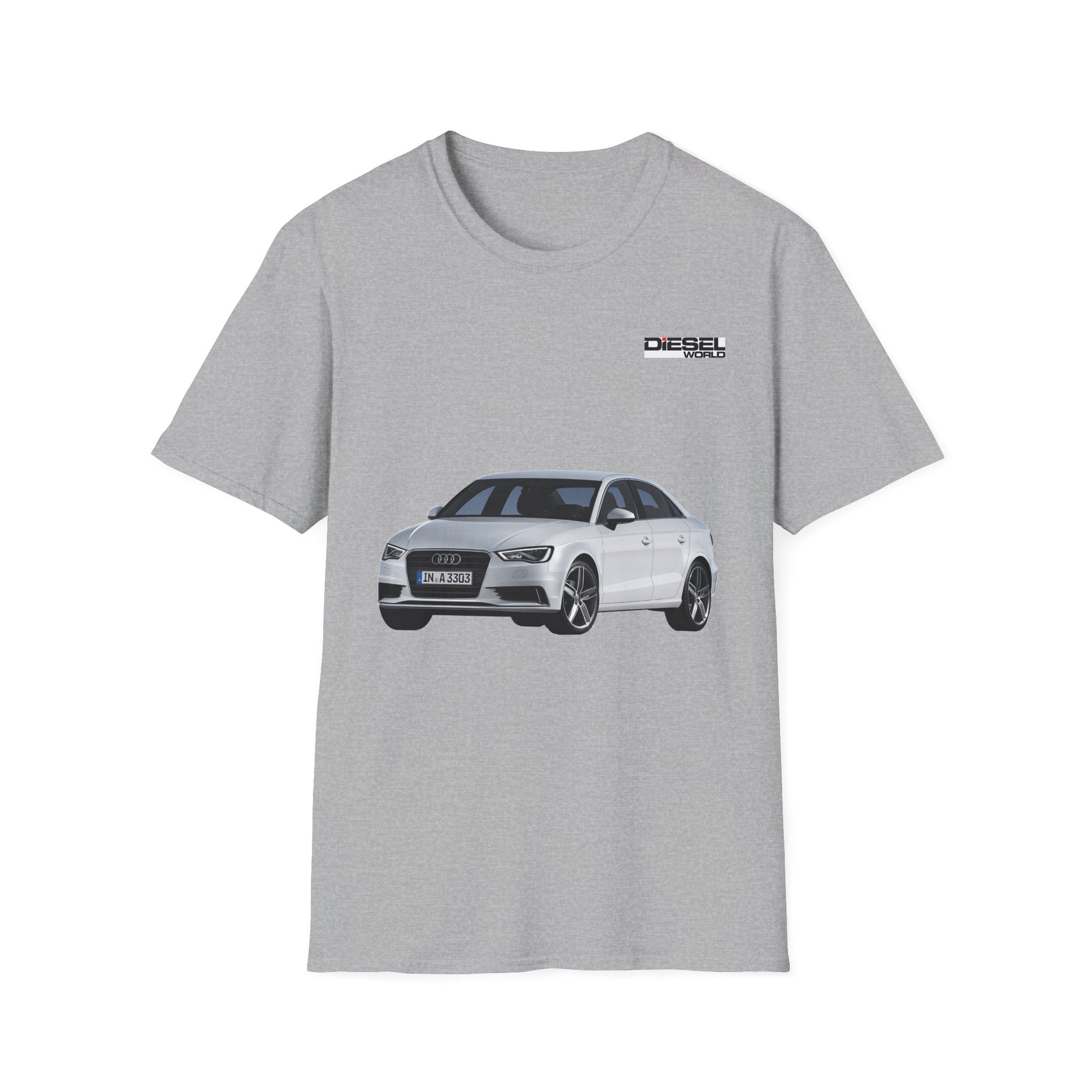 Diesel World TDI Power Audi A3 2015 Unisex Softstyle Sport Grey T-Shirt