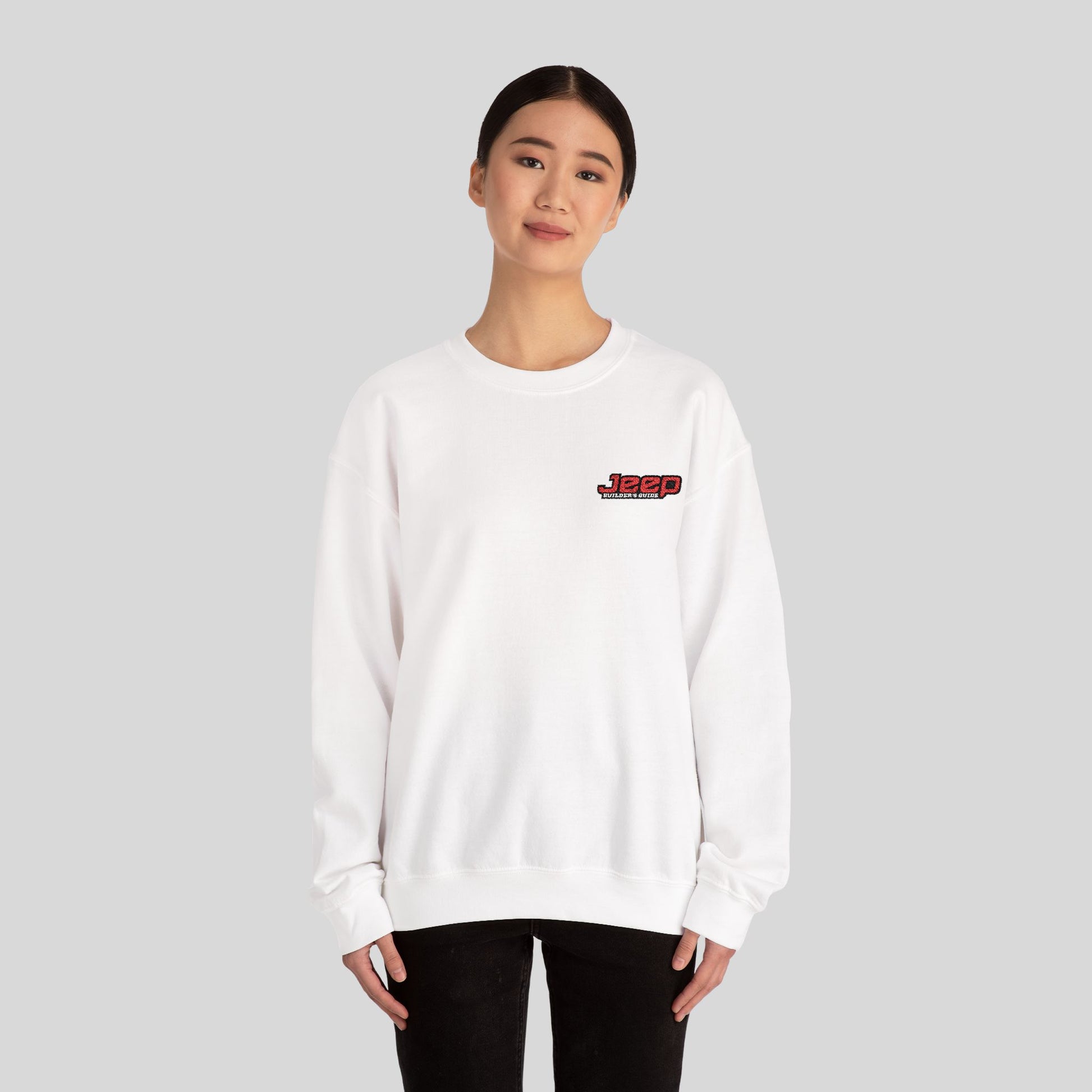 Jeep Builder's Guide White - Heavy Blend™ Unisex Crewneck Sweatshirt - Cozy & Stylish