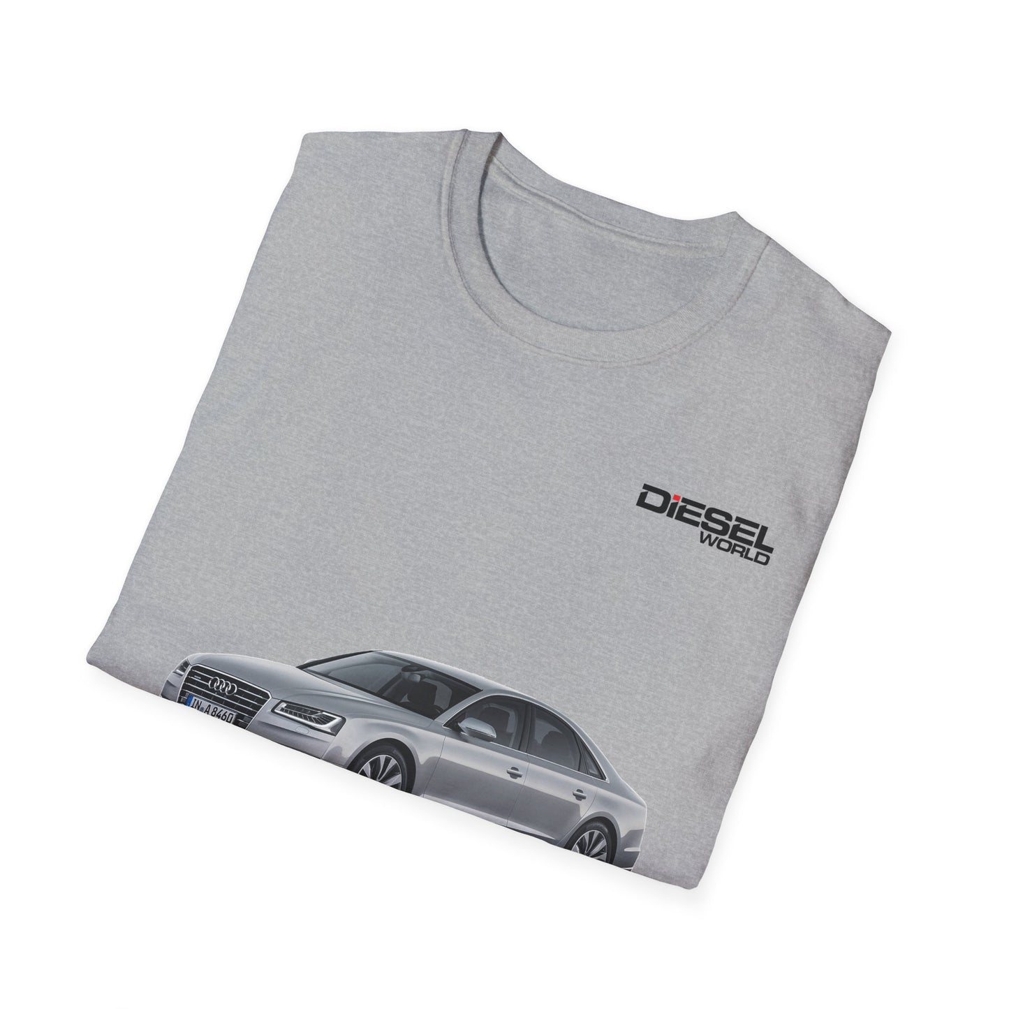 Diesel World Elite Drive Audi A8 L Unisex Softstyle Sport Grey Tee