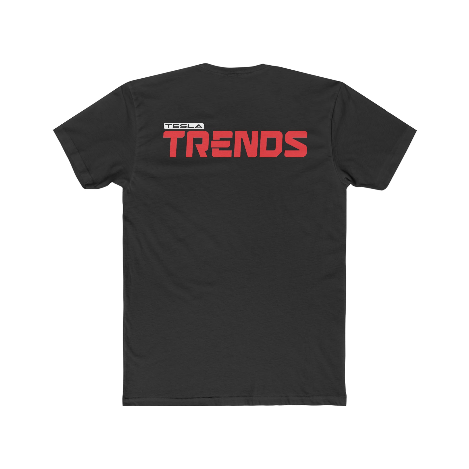 Tesla Trends T-Shirt Men's Cotton Crew Solid Black Tee