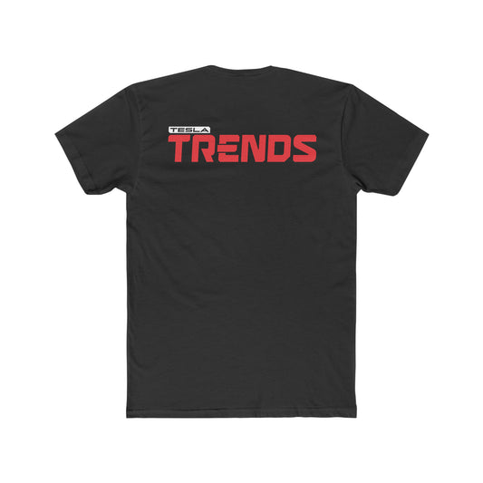 Tesla Trends T-Shirt Men's Cotton Crew Solid Black Tee