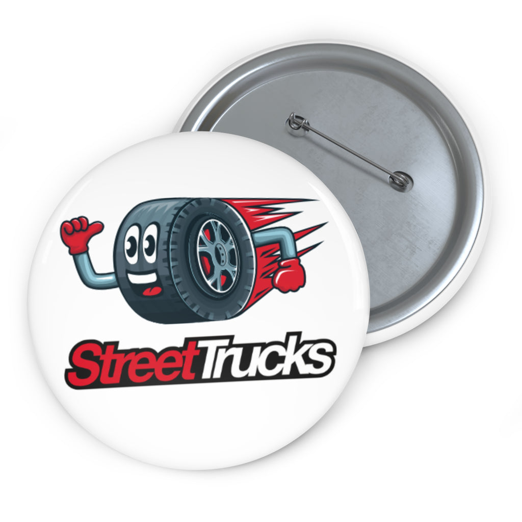 Custom Street Trucks Pin Buttons - Fun Tire Design for Auto Enthusiasts