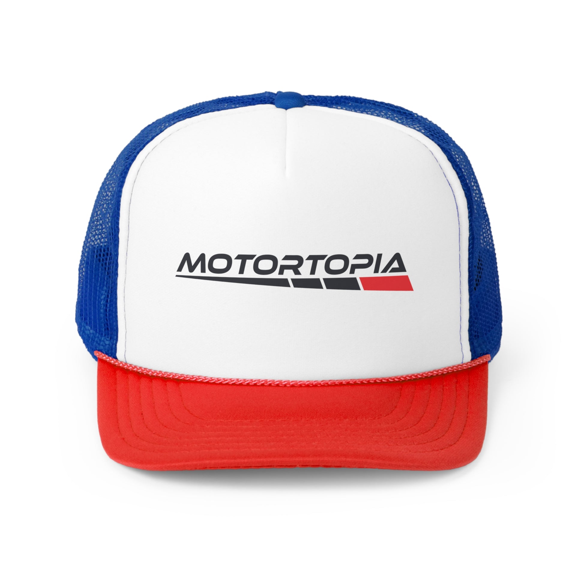 Motortopia Blue/Red Trucker Caps