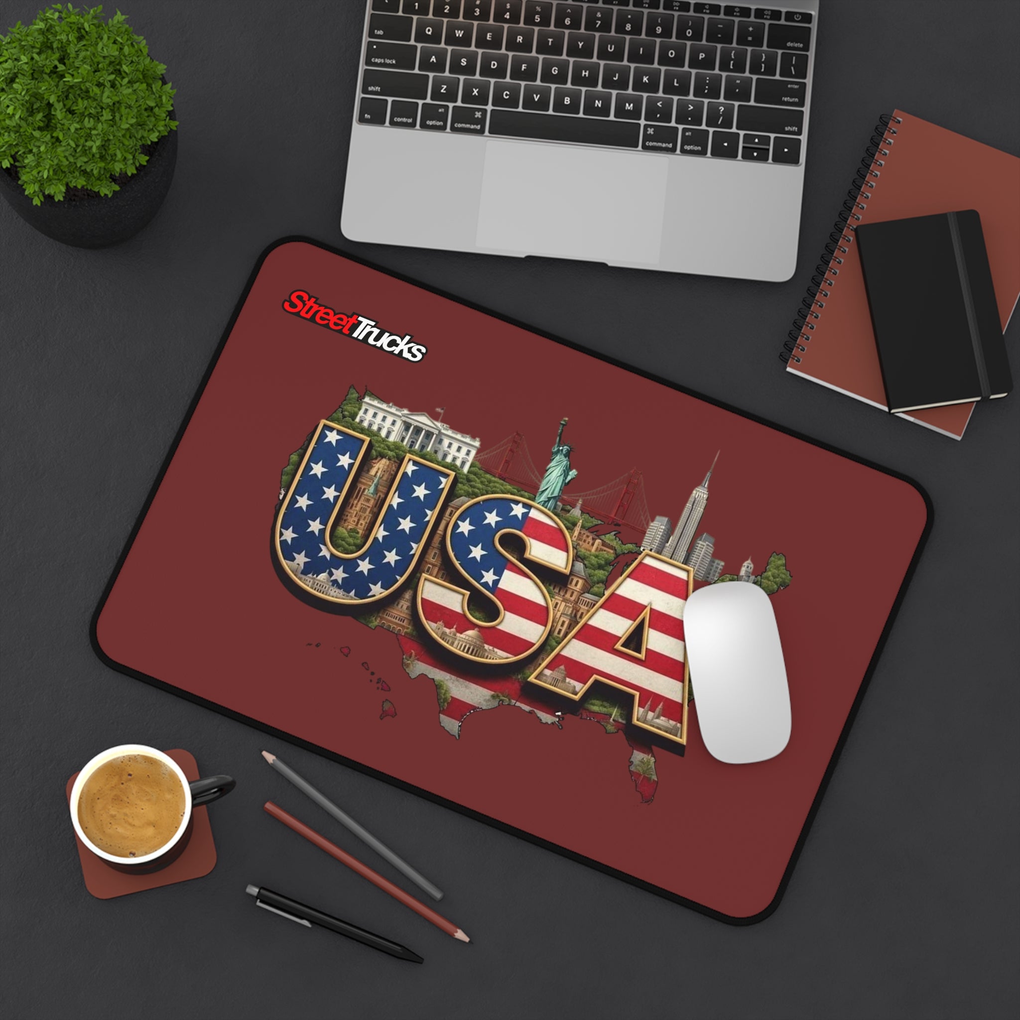 Street Trucks Desk Mat Independence Day
