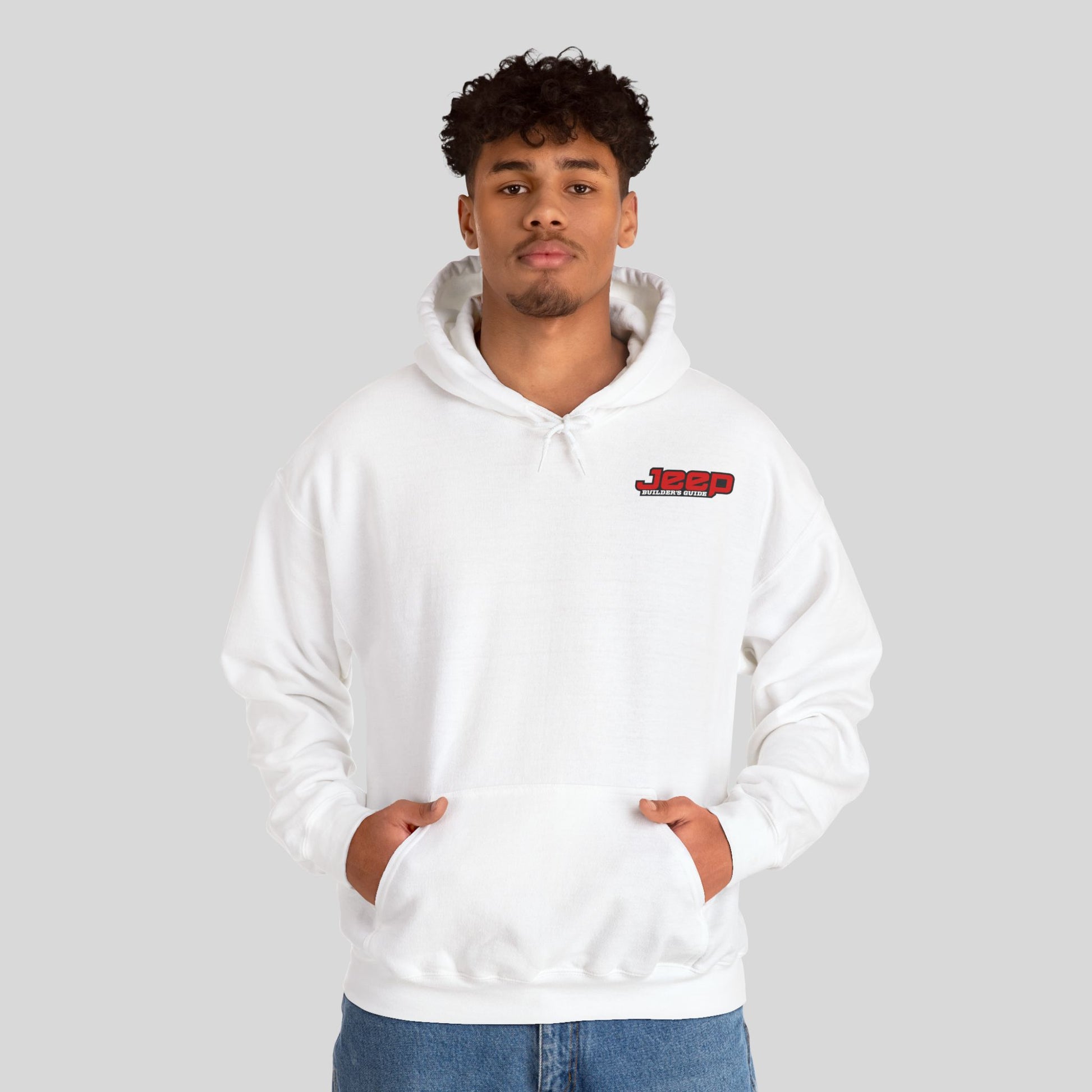 Jeep Builder's Guide White - Unisex Heavy Blend™ Hooded Sweatshirt