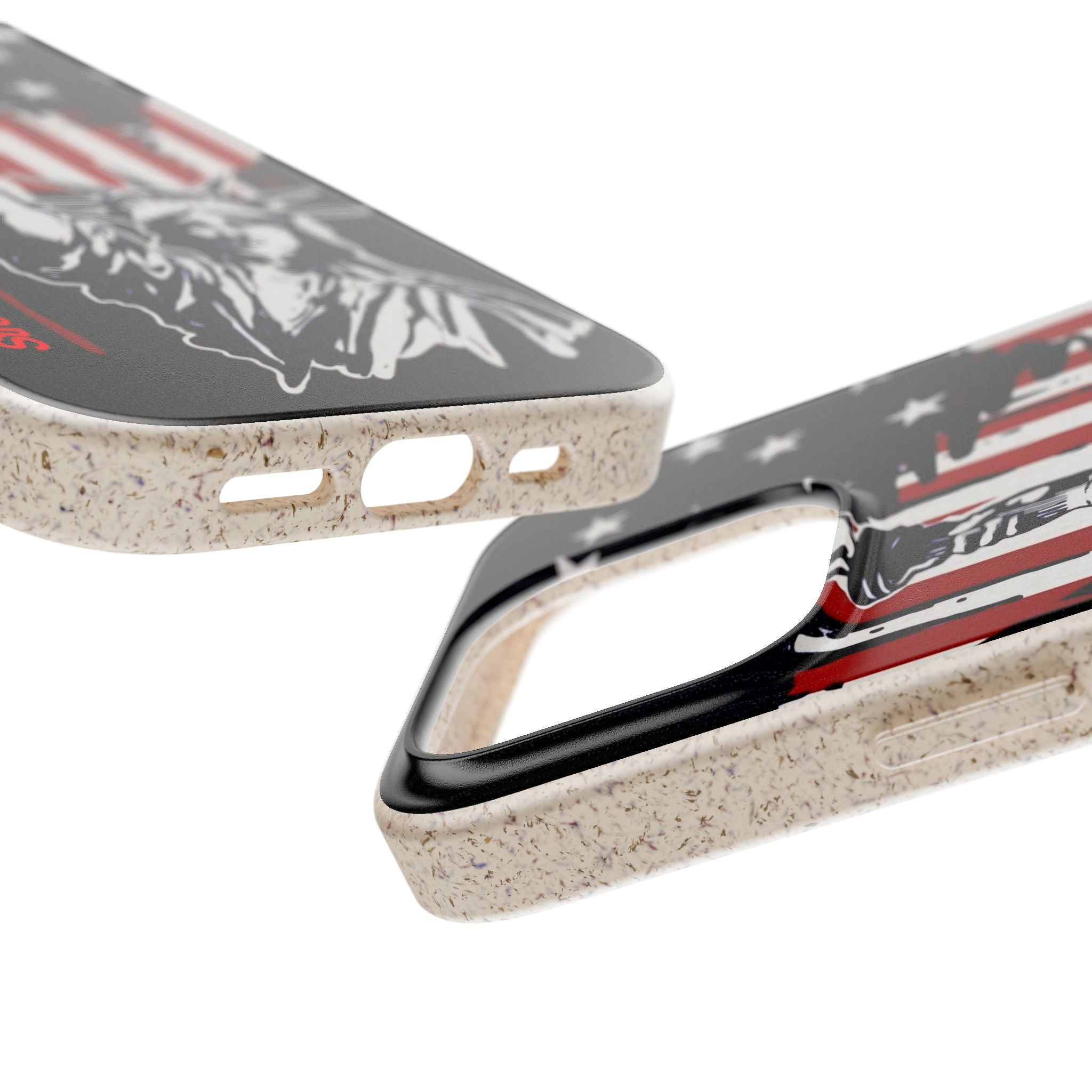 Street Trucks Biodegradable Case Statue of Liberty with Distressed American Flag phone case