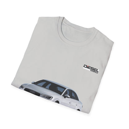 Diesel World TDI Power Audi A3 2015 Unisex Softstyle Ice Grey Tee