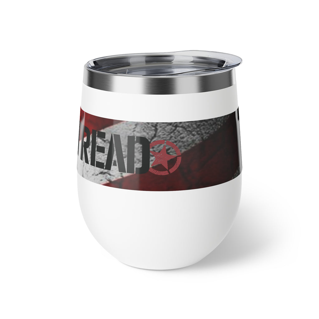 Tread Patriotic American Flag Tumbler, Copper Vacuum Insulated Cup 12oz