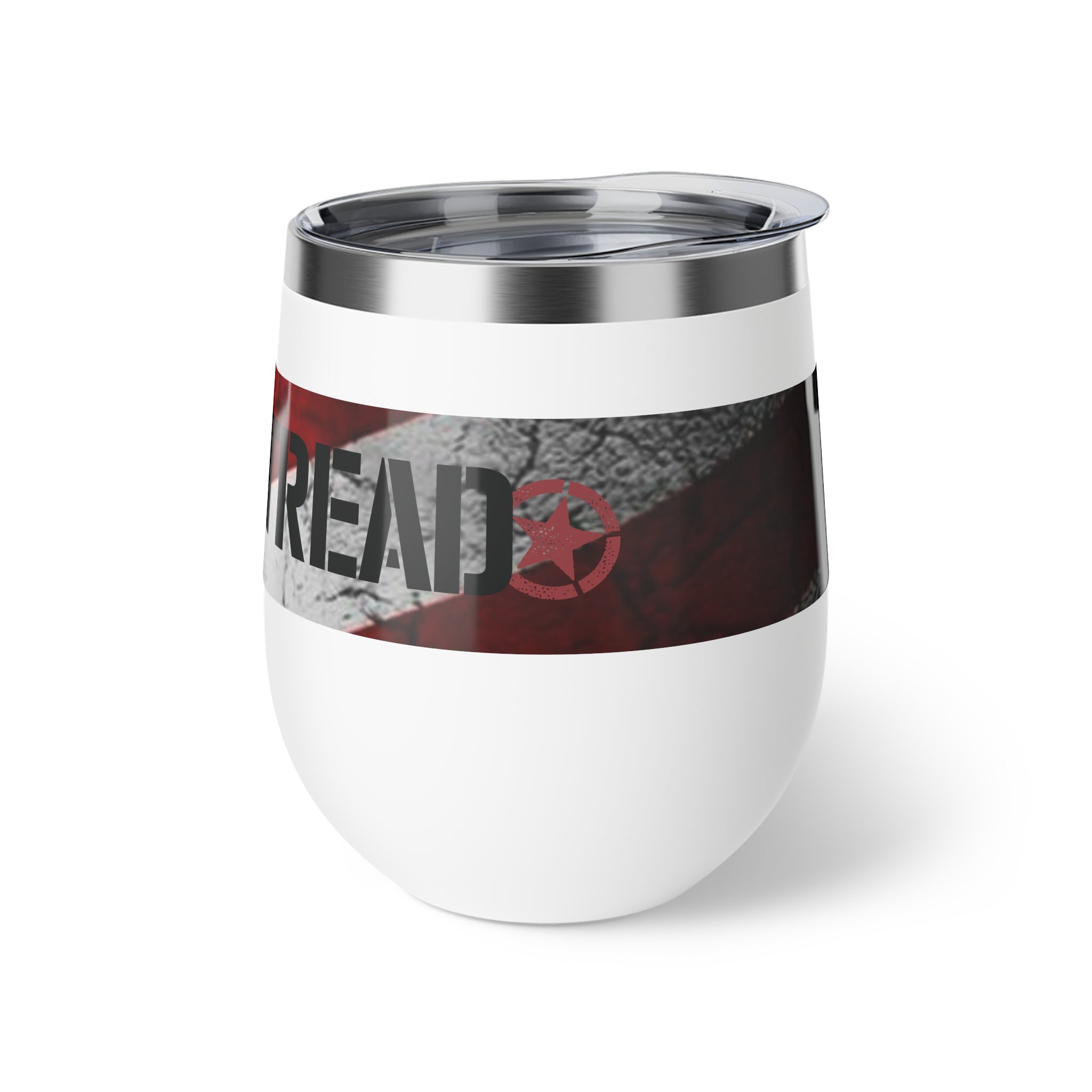 Tread Patriotic American Flag Tumbler, Copper Vacuum Insulated Cup 12oz