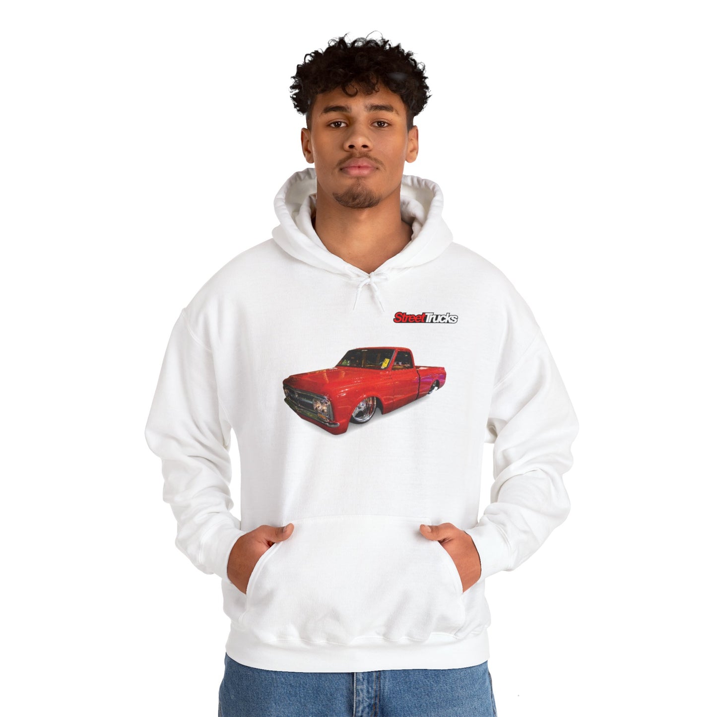 Street Trucks Dino Unisex Heavy Blend™ White Hooded Sweatshirt