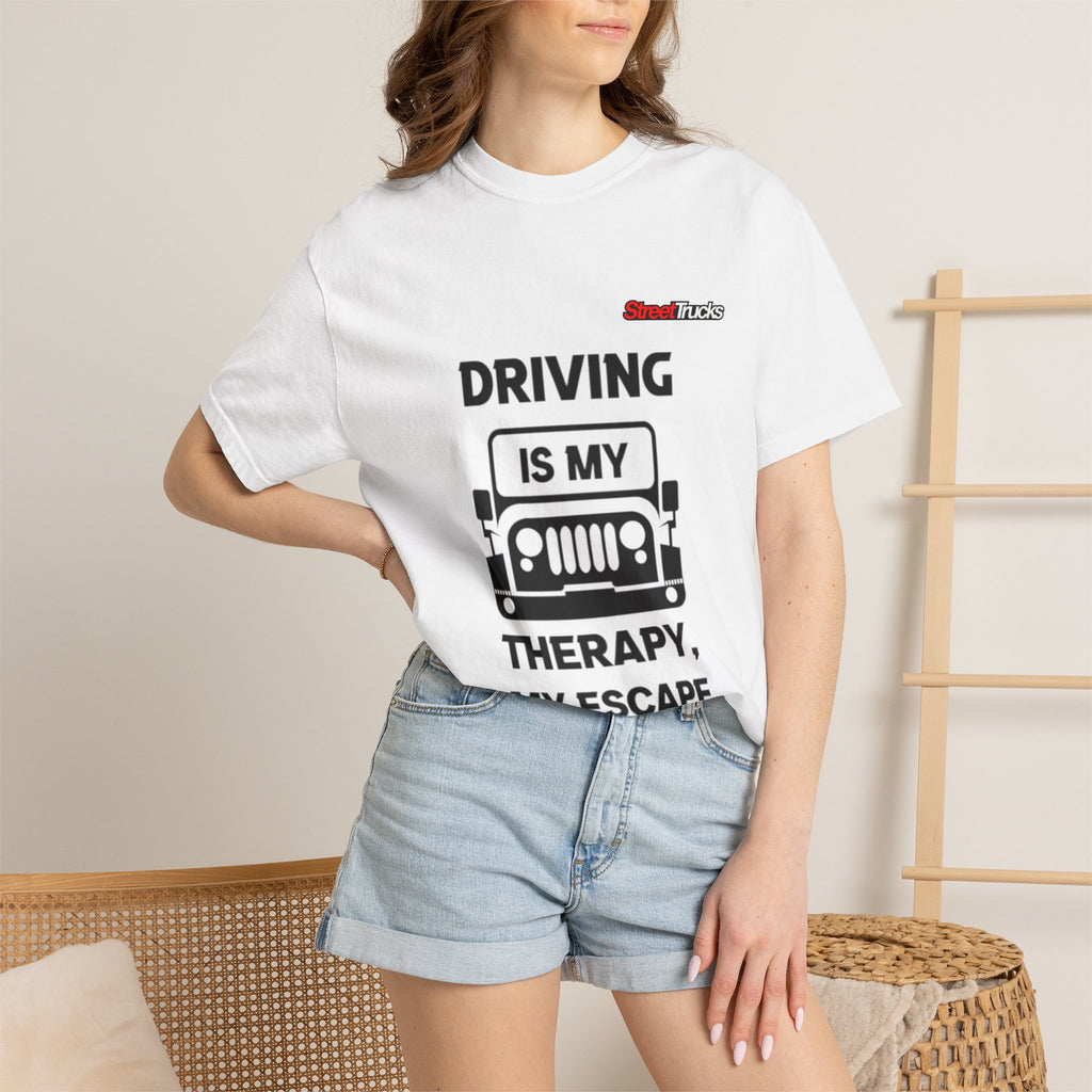Street Trucks Driving Is My Therapy Jeep Graphic T-shirt