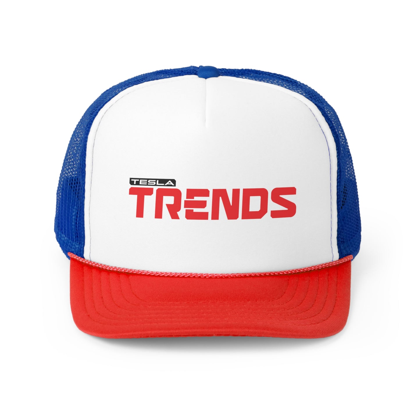 Tesla Trends Blue/Red Trucker Caps