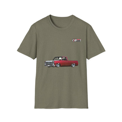 1973 Chevy C10 Unisex Softstyle Heather Military Green T-Shirt