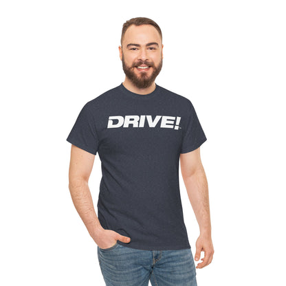 Drive Magazine Tee Unisex Cotton Heather Navy T-Shirt