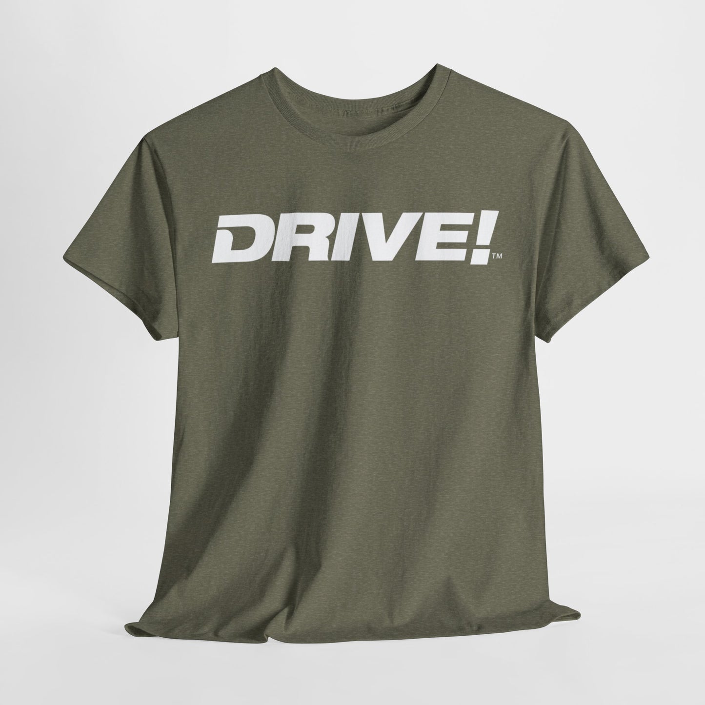 Drive Magazine T-Shirt Unisex Heavy Cotton Heather Military Green Tee