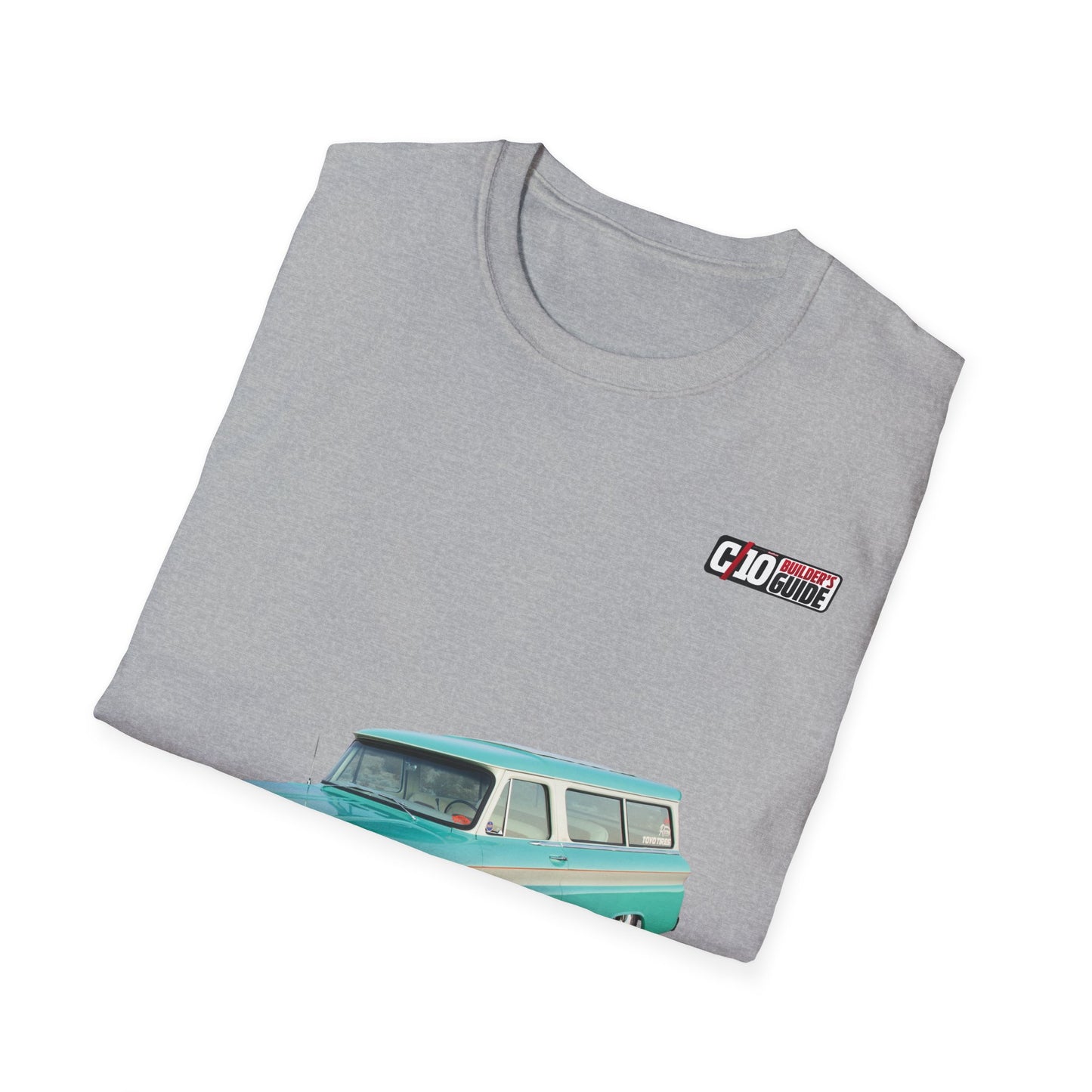 C10 ’66 Chevy Suburban Custom Unisex Softstyle Sport Grey T-Shirt 