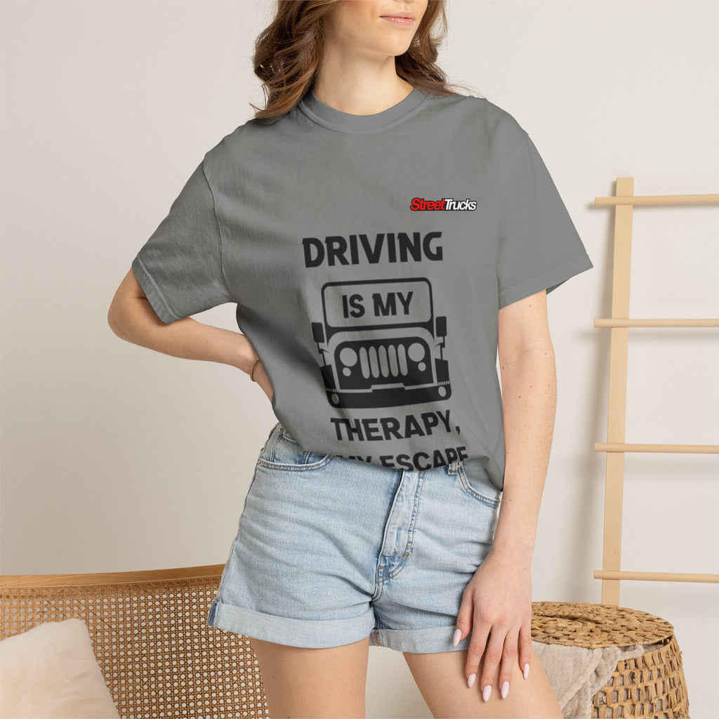 Street Trucks Driving Is My Therapy Jeep Graphic T-shirt
