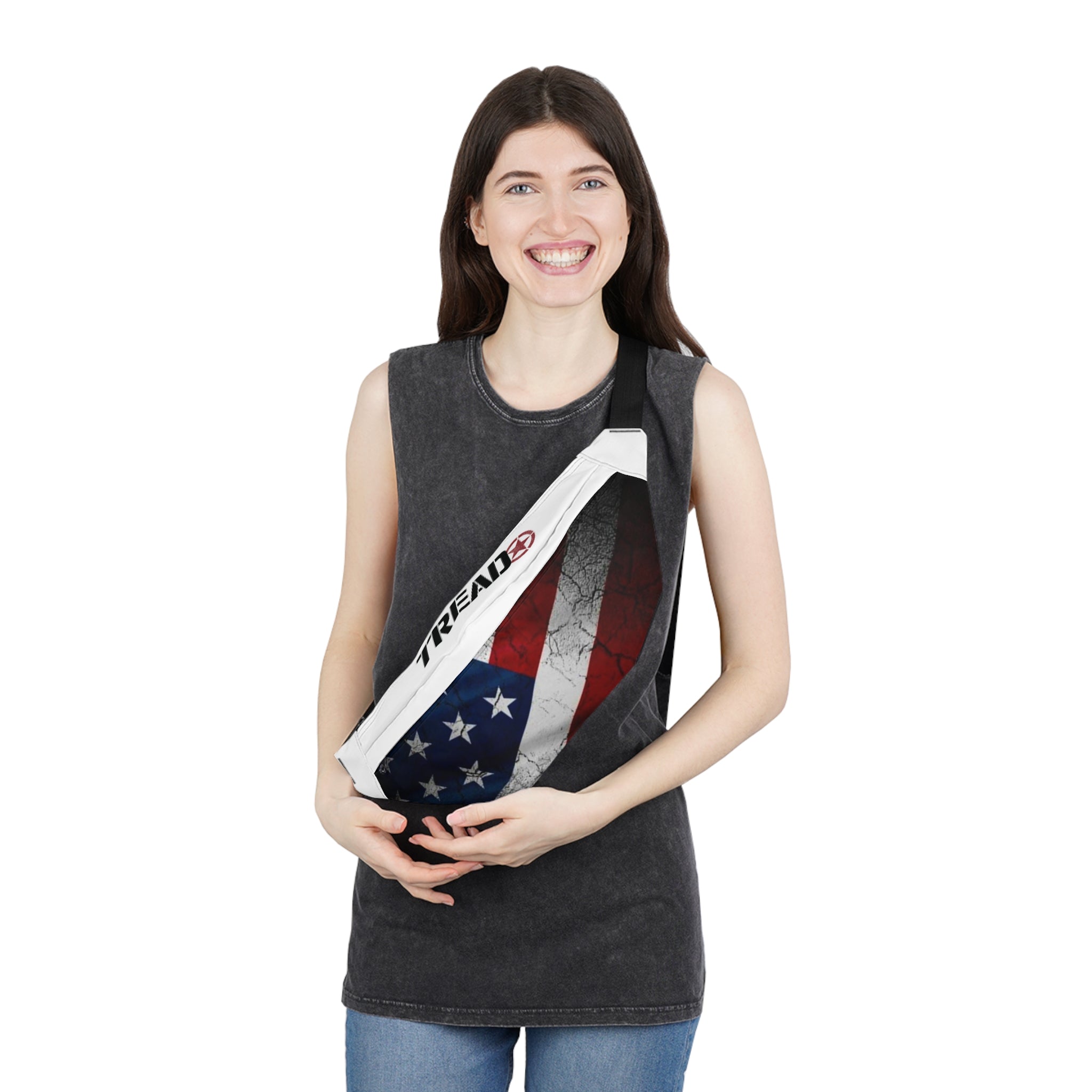 TREAD with American Flag fanny pack