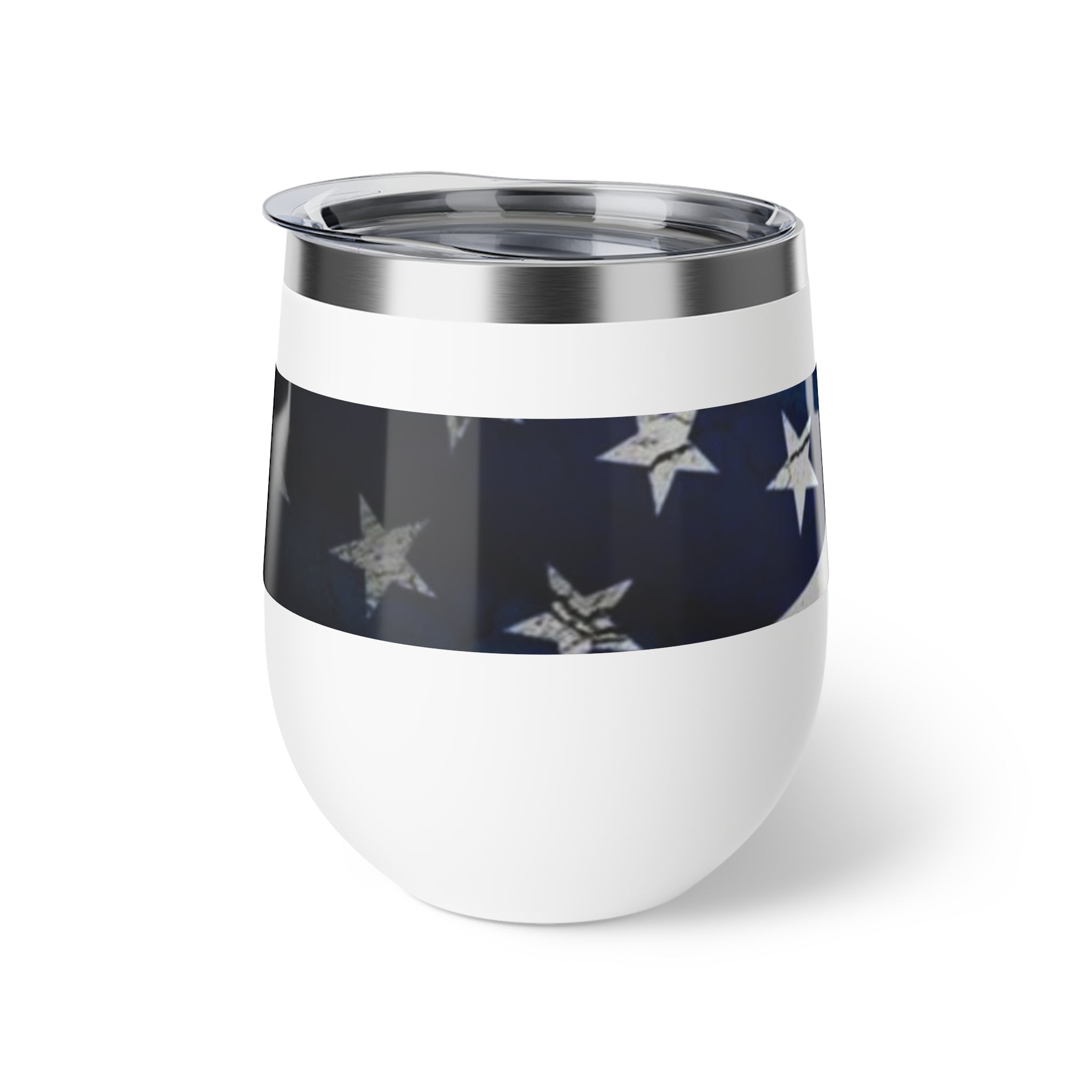 Tread Patriotic American Flag Tumbler, Copper Vacuum Insulated Cup 12oz