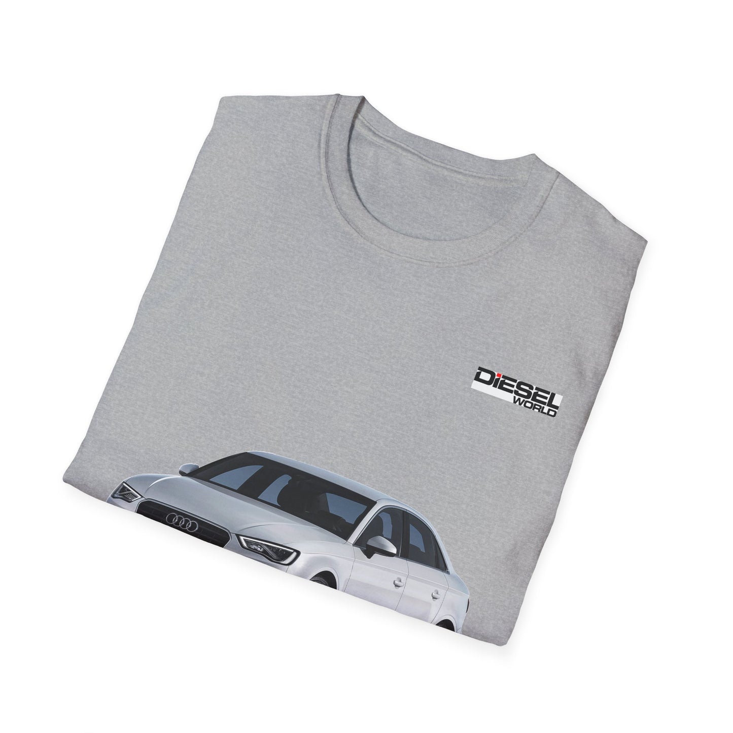 Diesel World TDI Power Audi A3 2015 Unisex Softstyle Sport Grey Tee