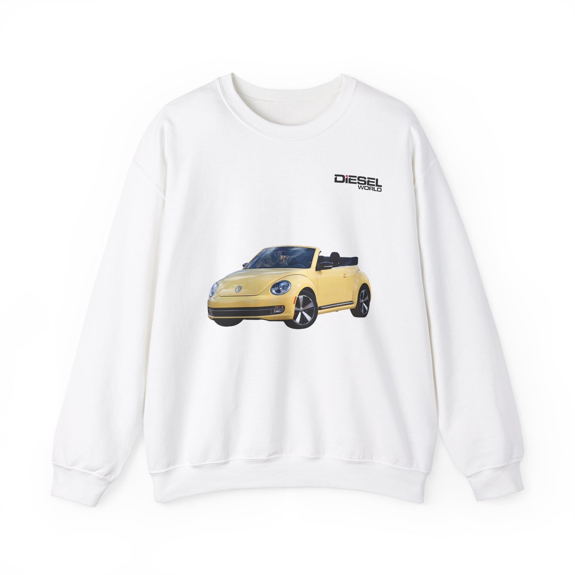 DIESEL WORLD VOLKSWAGEN BEETLE CONVERTIBLE Unisex Heavy Blend™ White Crewneck Sweatshirt