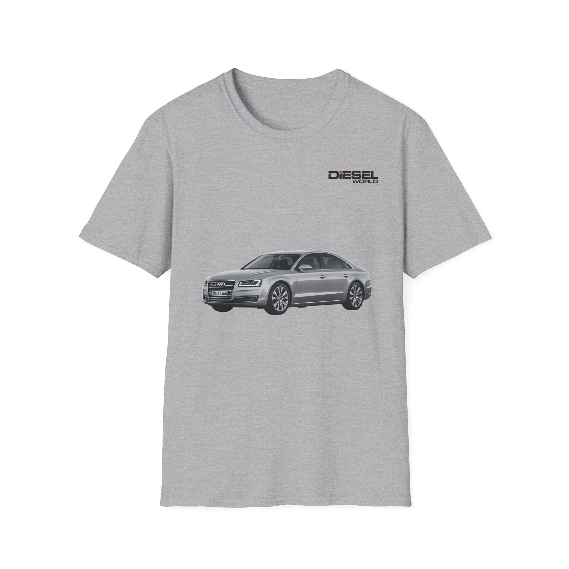 Diesel World Elite Drive Audi A8 L Unisex Softstyle Sports Grey T-Shirt