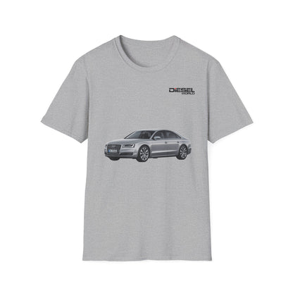 Diesel World Elite Drive Audi A8 L Unisex Softstyle Sports Grey T-Shirt